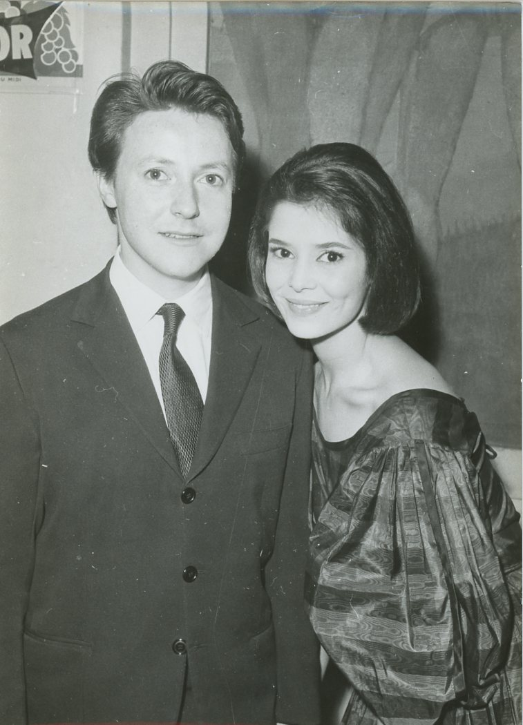 L'actrice Marie-José Nat avec Roger Dumas Vintage silver print