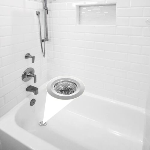 Bathroom Sink Strainer Hair Catcher Drain Protector Shower Clog Trap Stopper 2pc - Picture 4 of 8