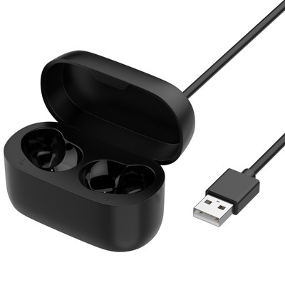 Black Charging Storage Box Charging Case + Cable For Jabra Elite 75T Headset
