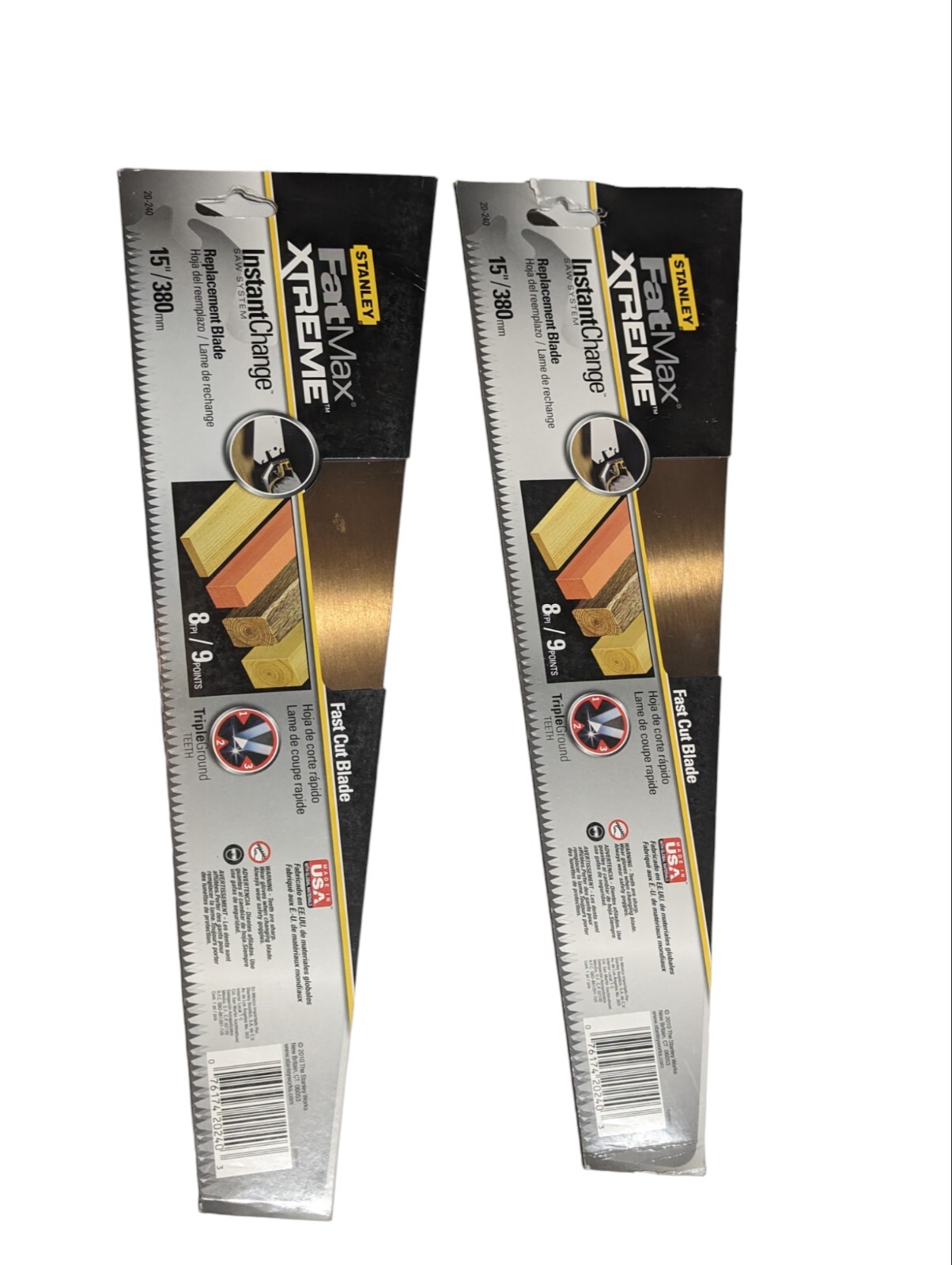 2x Stanley FatMax Xtreme InstantChange Replacement 15" Fast Cut Saw Blade 20-240