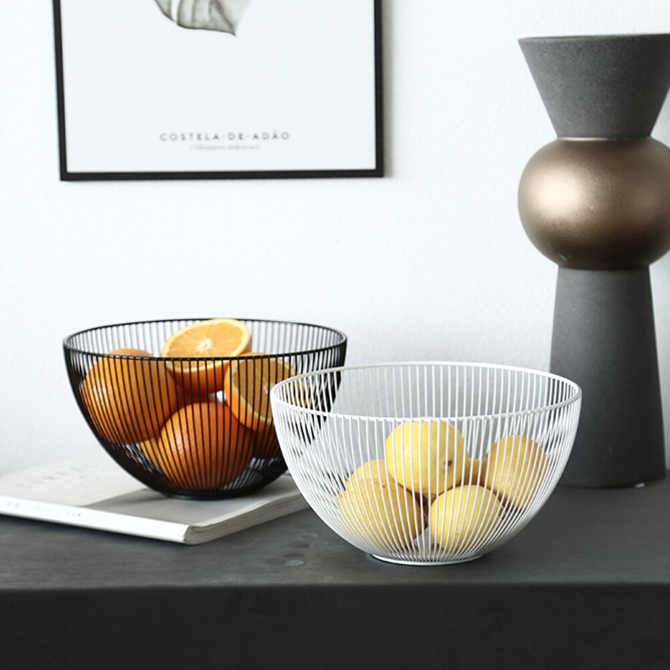 Metal Hanging Fruit Basket Fruit Decorate Bowl Wire Vegetable Basket eBay