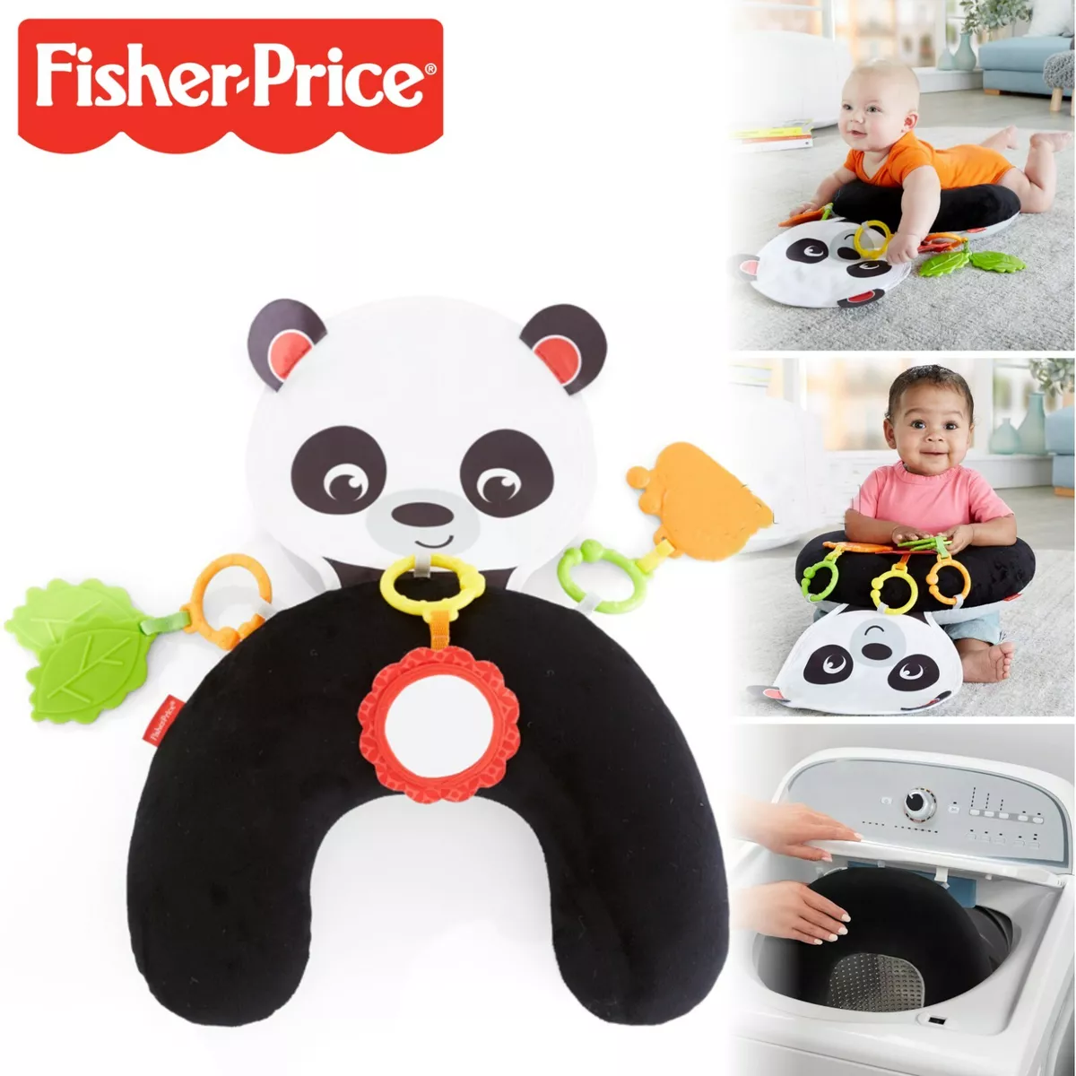 New Fisher Price Tummy Time Wedge Sit Play Mat Soft Washable w Fun Baby Toys
