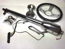 1955-59 Chevy 28 Tilt Automatic Shift Steering Column W 14 Billet Alum Wheel