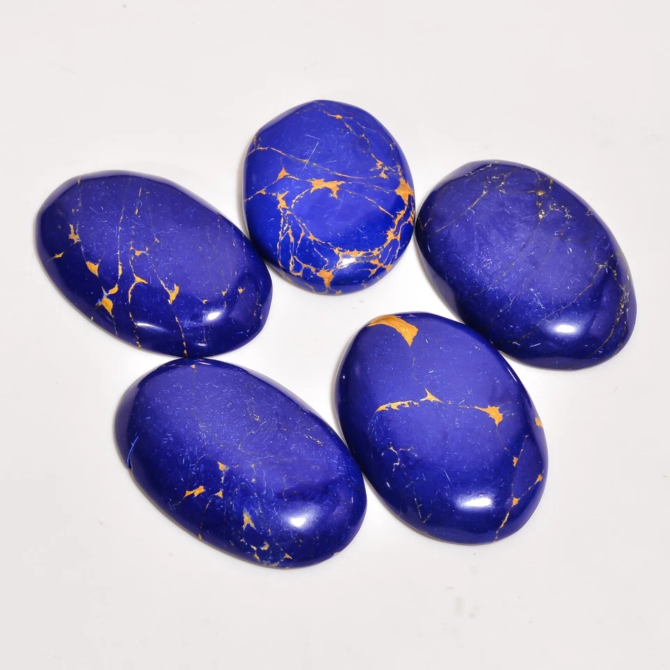 Lapis Lazuli Loose Gemstone Lab Created Cabochon Top Semiprecious Gemstone - Image 4 of 4