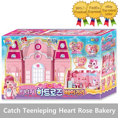 Catch Teenieping Season3 Heart Rose Bakery House + Romi Room Role Play Set  Toy=
