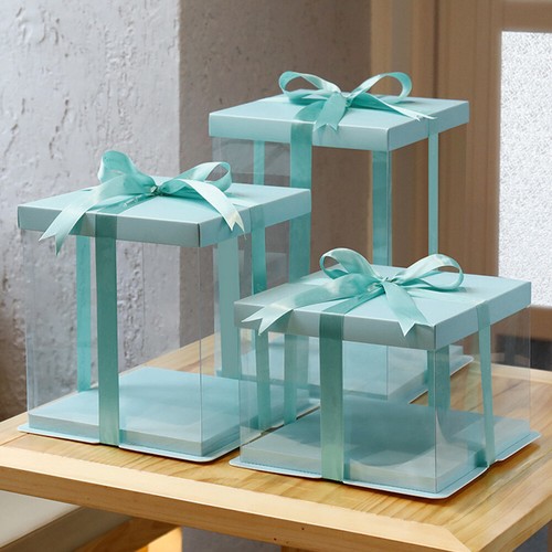 Large Clear PVC Gift Boxes Cake Candy Packaging Transparent Boxes Wedding Decor - Picture 14 of 42