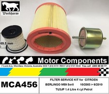 FILTER KIT Oil Air Fuel for CITROEN BERLINGO M59 Ser II TU3JP 1.4L Petrol 03>10