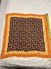 anne klein square silk scarf orange and burgundy paisley