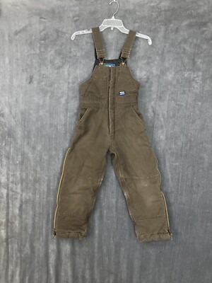 WALLS Tough Wear Youth 8-10 M Kids Brown Canvas Duck Insulated Bib