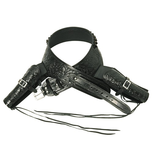 85HS Hilason Double Caliber 44/45 Leather Western Cowboy Gun Rig ...