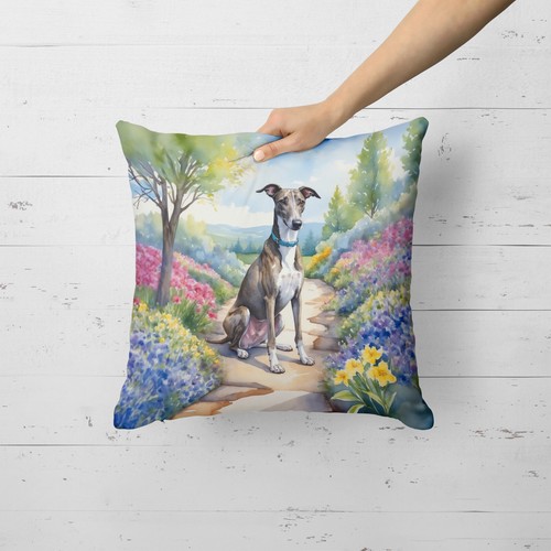 Greyhound Spring Garden Path Throw Pillow - Picture 2 of 9
