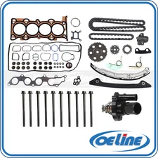 Head Gasket Head Bolts for 06-09 Ford Mercury 2.3L Timing Chain Kit Thermostat