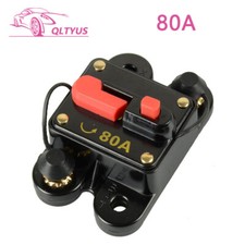 80 Amp Circuit Breaker with Manual Reset Fuse Holder 12V-48V DC For Car Marine