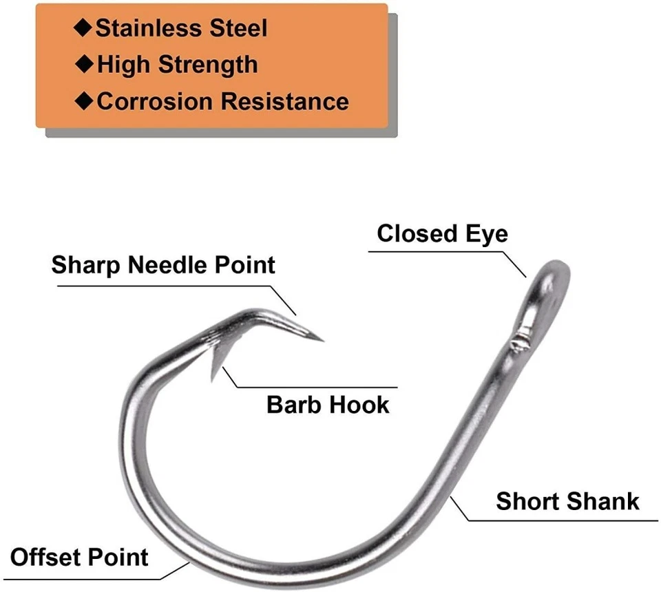 39960 Amo da pesca Circle Squaliper tonno d'acqua salata acciaio inossidabile - Immagine 3 di 4