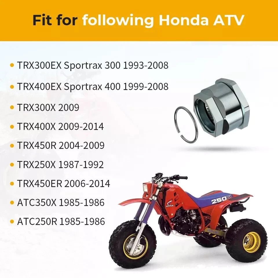 Conjunto de clip de perno de tuerca de bloqueo de eje para Honda TRX300X TRX400X 2009-2014 Foto 4 de 4