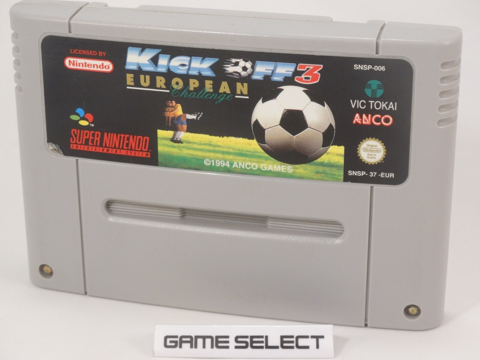 KICK OFF 3 EUROPEAN CHALLENGE KICKOFF NINTENDO SNES SUPER NES PAL EUR ORIGINALE