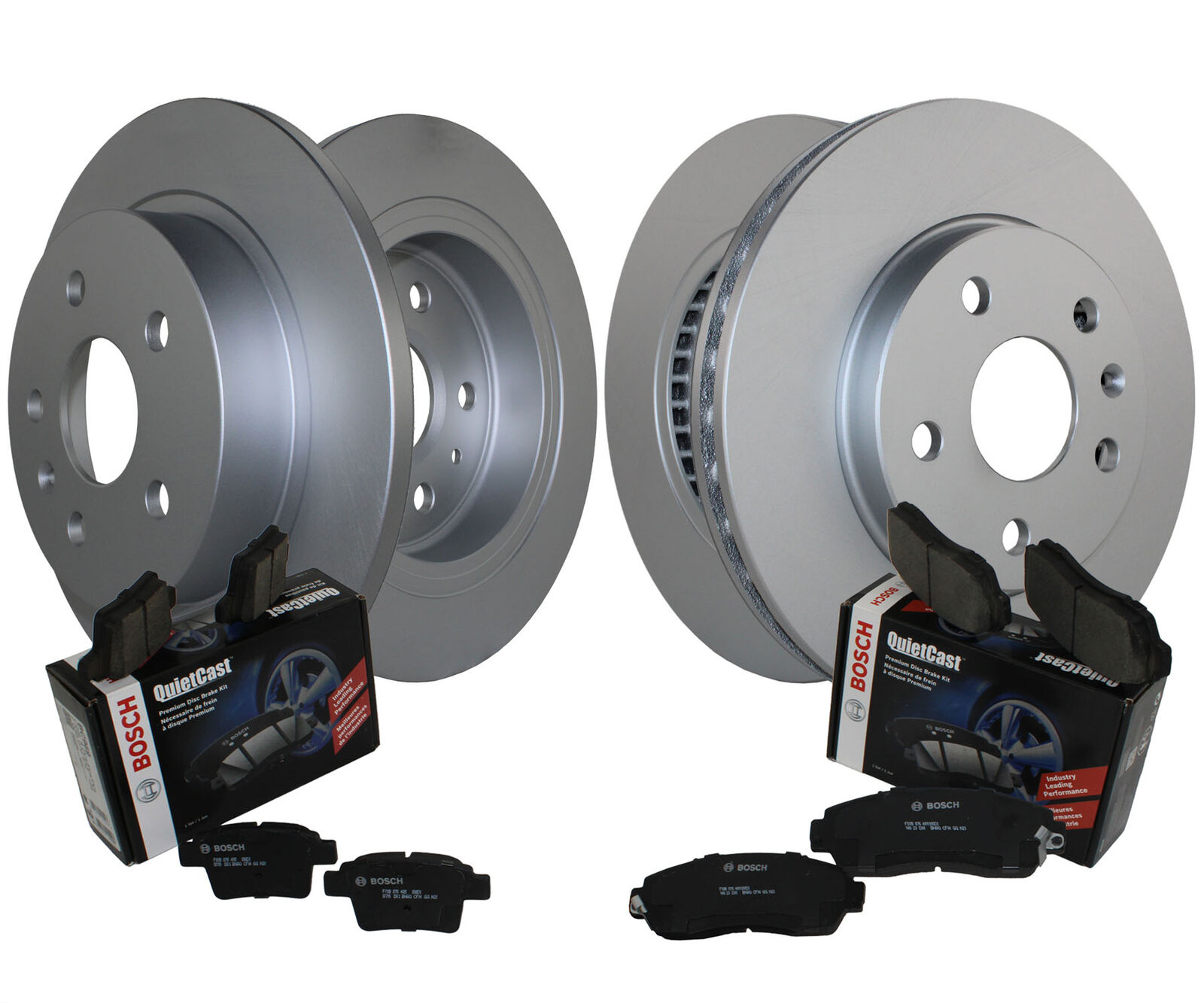 Front & Rear Brake Kit Disc Rotors & Bosch Ceramic Pad Set For Buick Chevrolet