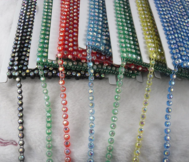 SS18 A Grado 4.5mm Cristal AB Estrás Plástico Ajuste Cadena 10 Yardas Foto 4 de 4