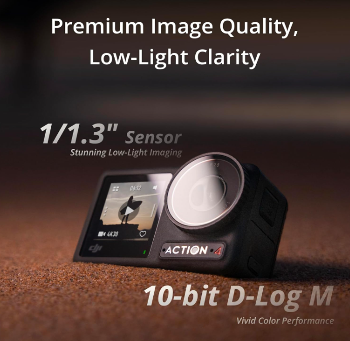 DJI Osmo Action 4 Standard Combo, Waterproof Action Camera 4K/120 fps