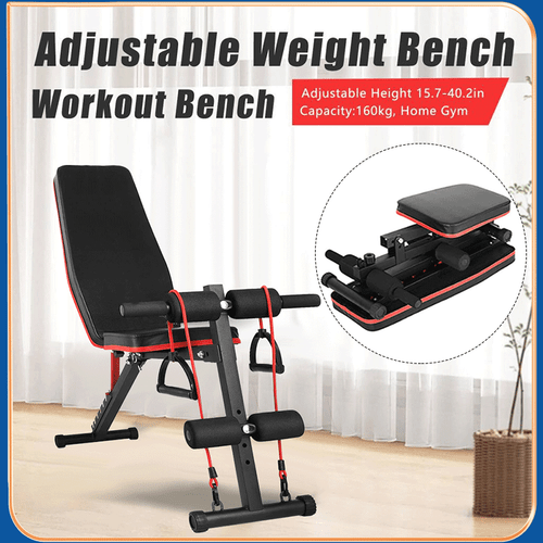 Foldable Weight Bench Multi Press Workout Sit Up Leg Extension Gym Fitness Prop. - Picture 1 of 15