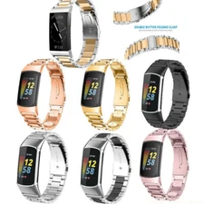 Stainless Steel Fitbit Charge 5 6 Watch Band Metal Strap Replacement Bracelet