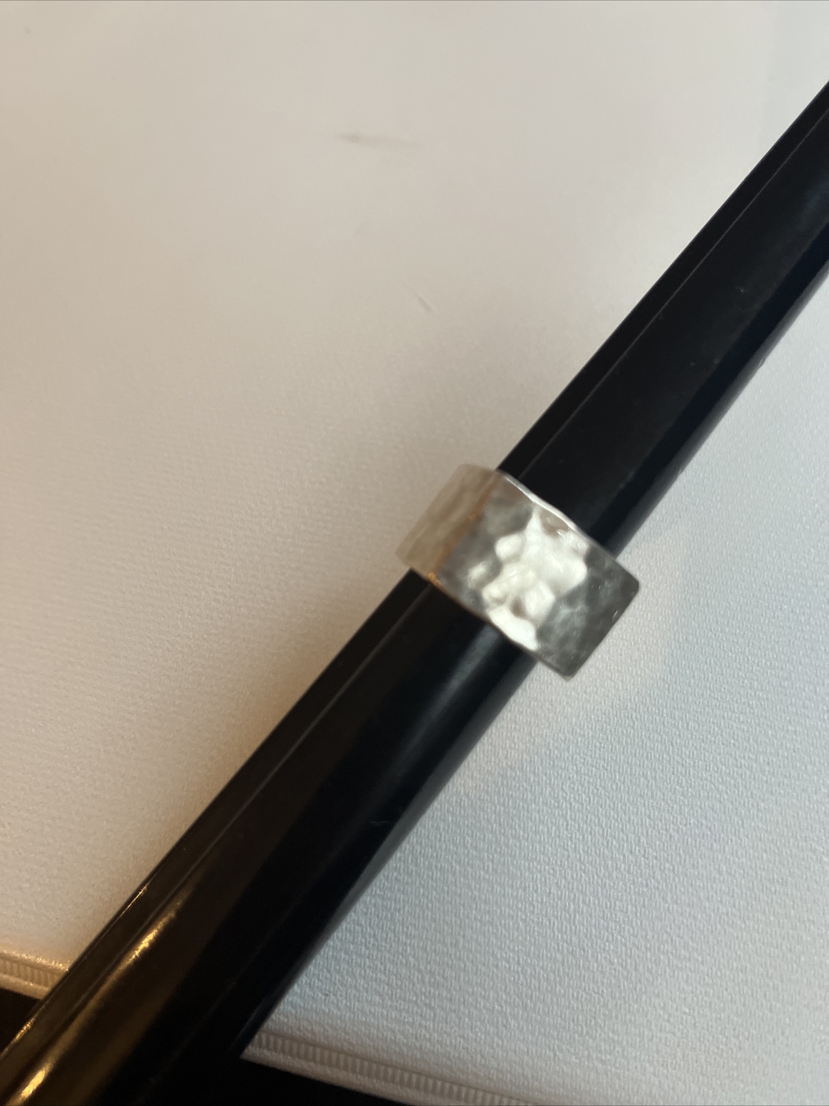 Sterling Silver Hammered Square Ring Size 6.5 - H… - image 11