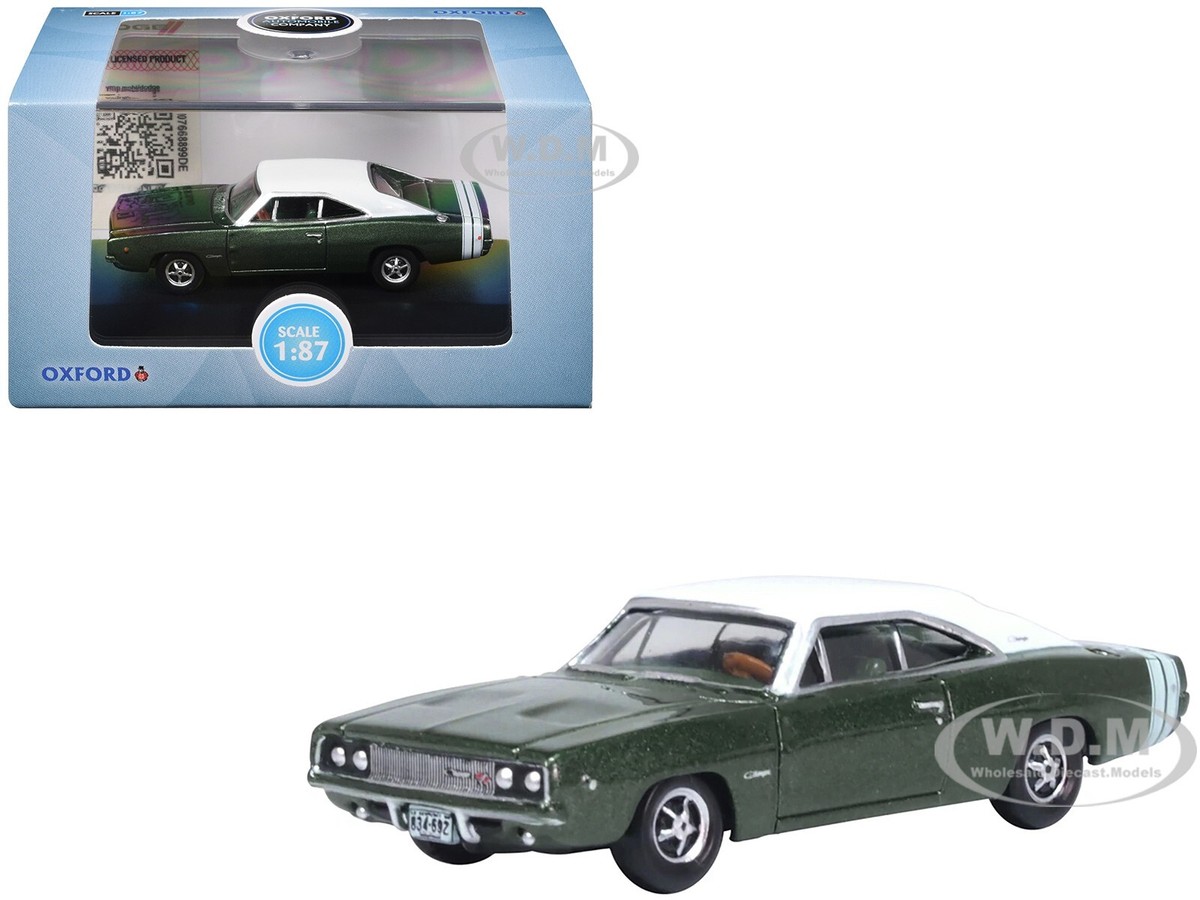1968 DODGE CHARGER RACING GREEN 1/87 (HO) DIECAST MODEL CAR OXFORD