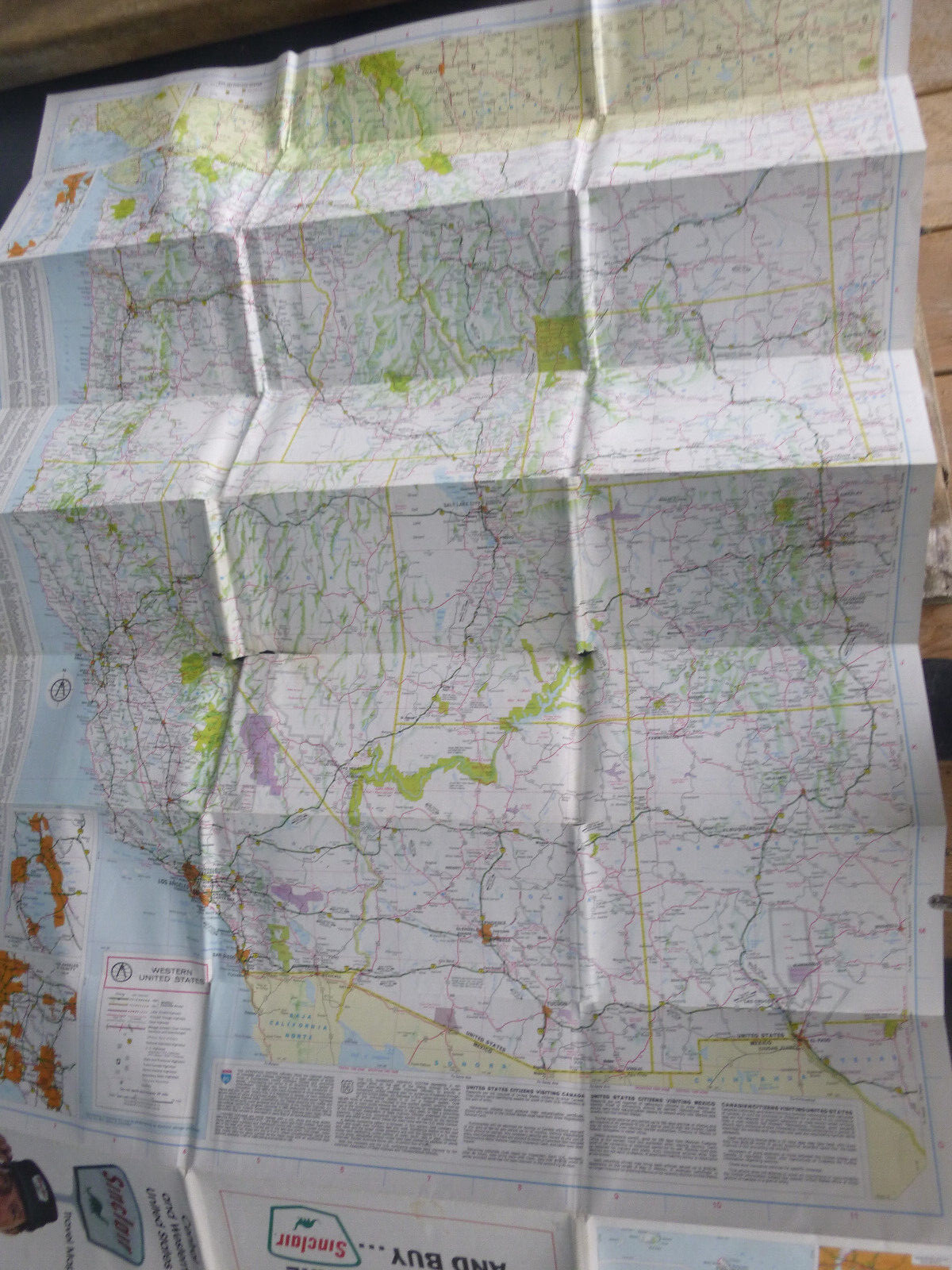 1978 Central & Western United States  road map Sinclair gas oil
