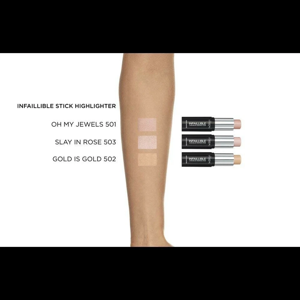 L’Oreal Infallible Highlighter Shaping Stick 502 Gold Ist Kalt – Glow Geschenk - Bild 2 von 3