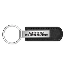 Jeep Grand Cherokee Black Leather Strap Key Chain Key-Ring