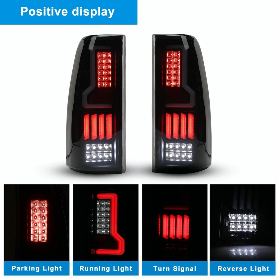 Luces traseras LED para Chevy Silverado 99-02 GMC Sierra 1500 2500 1999-2006 humo Foto 3 de 4