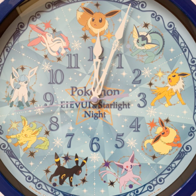 Eeveelutions Pokemon Premium Wall Clock Blue Eievui Starlight