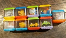 Vintage Y2K Fisher Price Peek A Boo Blocks Lot Of 9 Car Circus Animals Loader 
