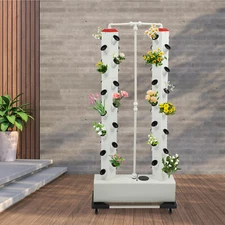 Aeroponics Growing Kit 56 Pots Vertical Hydroponics Garden Tower Grow System