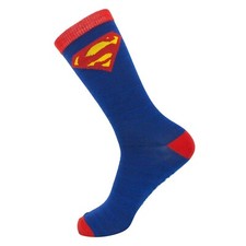 Superman Costume Crew Socks Blue