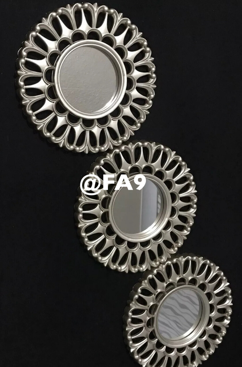 New Golden Set Of 3 Wall Mirror Dressing Table Hallways Home Decor Gift 24cm eBay