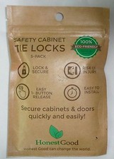 HONEST GOOD SAFETY CABINET TIE LOCKS Black 5 Pack Eco-Friendly NEW