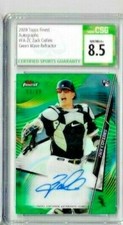   2020 Topps Finest Zack Collins CSG 8.5 Auto 10 Green Wave Refractor /99