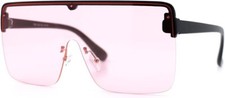 Men Women Sunglasses Fashion Oversized Big Designer Square Large Rimless Retro