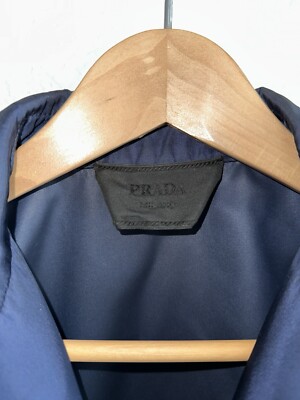 Prada Navy RE-Nylon Oversized Triangle Bowling Shirt | eBay