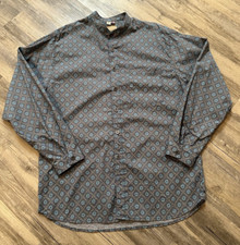 Vtg Wah Maker Western Shirt Men  s Large Blue Geometric AOP Cowboy