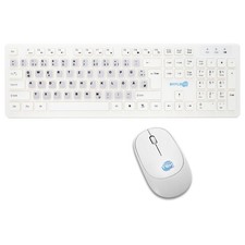 Kit Maus Und Tastatur Wireless Mit Aufklebern Deutsches QWERTZ Layout Weiß