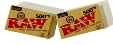 Raw Classic Natural Rolling Papers 500 Pack (X2 Packs) **Free Shipping**