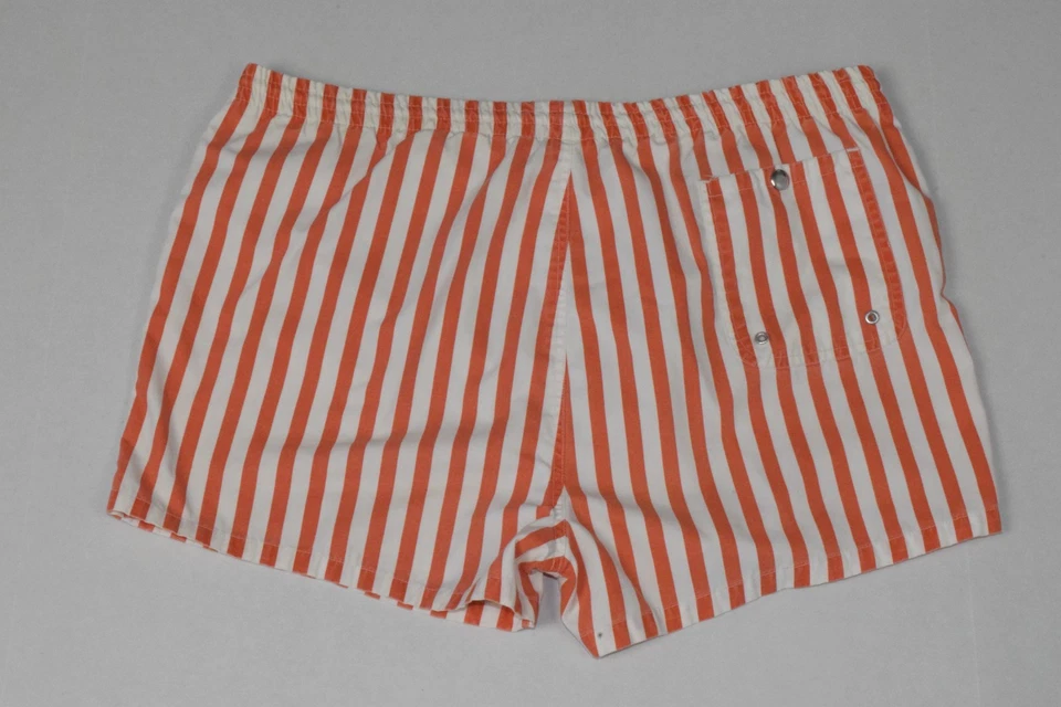 Bañador Vintage Priority Hombre Talla M/L Años 80 Rojo Pálido Naranja Playa Rayas Foto 2 de 4