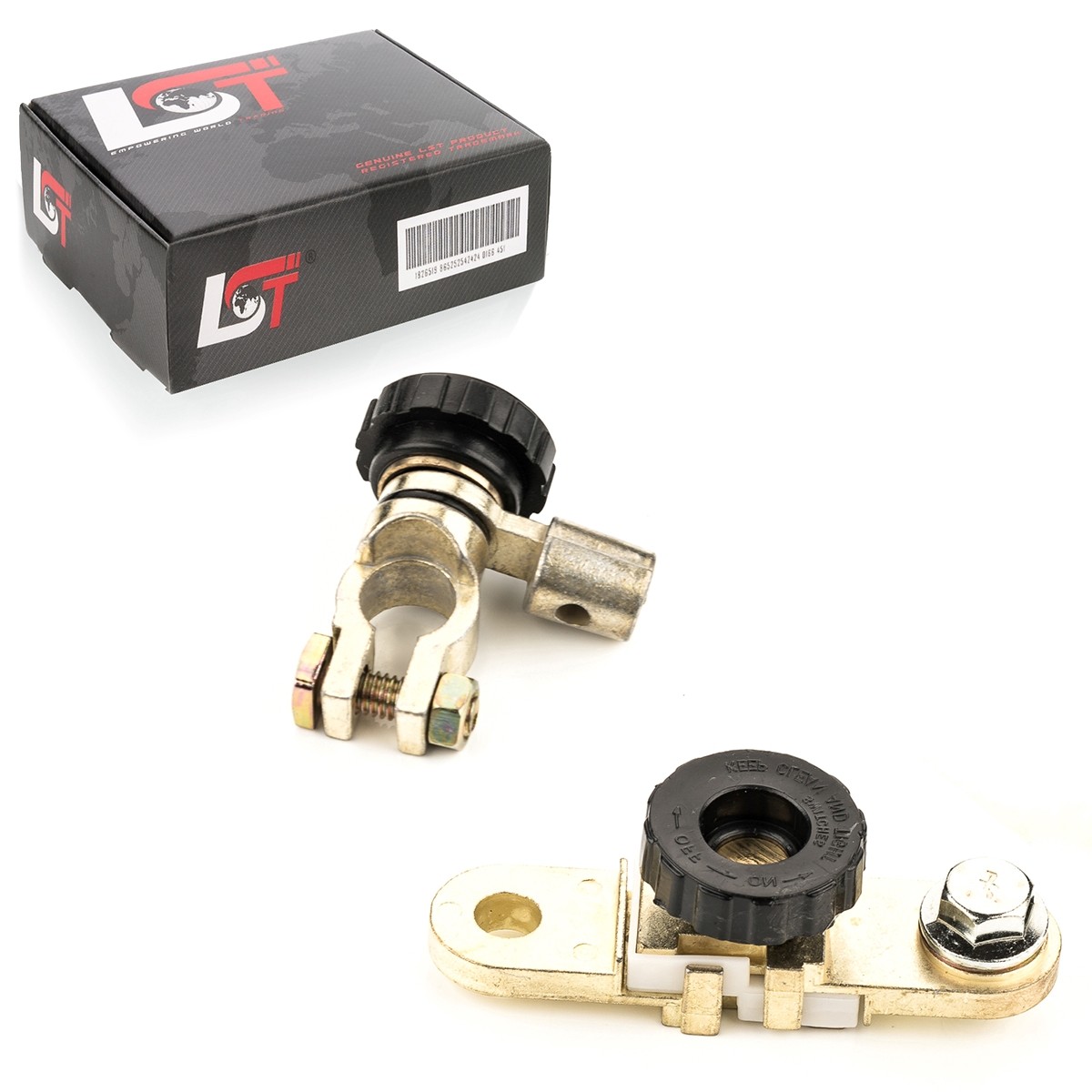 2x Battery Disconnect Isolator with Round Knob Black for SEAT