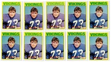 1972 Topps #104 RON YARY Rookie 10 card lot MINNESOTA VIKINGS usc trojans vg-ex