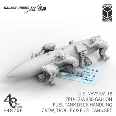 Galaxy F48206 1/48 F/A-18 FPU-12/A 480 Gallon Fuel Tank Deck Crew Trolley Set