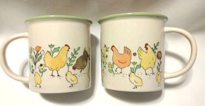 #ad Red Shed Tractor Supply Large Coffee Mugs Chicken Feeding Camping B2 $29.99