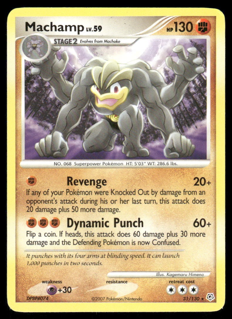 2007 Pokemon Machamp Rare Diamond & Pearl 31/130 DMG