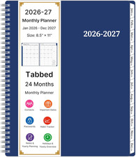 2026-2027 Monthly Planner, 2 Year Calendar Planner, Jan 2026 - Dec 2027, 8.5 X
